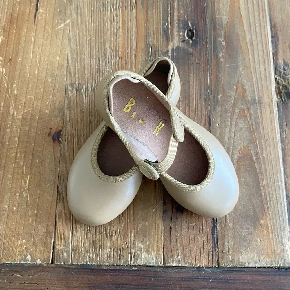 Bloch Tap Shoes Tan Elastic Snap Toddler Dance Size 6.5 M